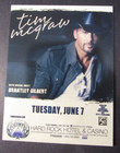 2011 Tim Mcgraw Promo Concert Flyer Card 6 x4  Hard Rock Hotel Las Vegas Country