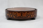 Antique 19th Century Continental French Marquetry Inlaid Base To Glass Dome