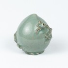 Late Joseon Korean Celadon Peach Form Scholar s Water Dropper                         