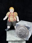 Micro Miniature Carl Horn Type German All Bisque Man Doll Dressed 1 1 2  Tall