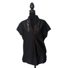 Jamie Sadock Golf Polo Shirt Athletic Top Short Sleeve Black Womens Size L