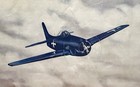 Rare Vintage Aviation Art Grumman Bearcat 1940s Us Fighter Plane Nice  17   x23   