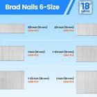 Meite 18 Gauge Brad Nails Assorted 6 Sizes Galvanized Small Finishing Nails