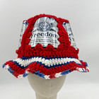 Vtg Budweiser Hat Crochet Freedom Beer Can 4th July Independence Day One Of Kind