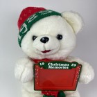 Dan Dee Christmas Memories Picture Frame Snowflake Teddy Bear Plush Vintage 1989