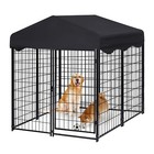 Outdoor Dog Playpen Large Cage Pet Metal Fence Kennel W  Waterproof Cover Roof