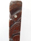 Xlarge Vintage Carved Wooden Polynesian   Maori Tiki    Abalone Shell