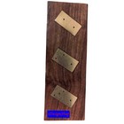 Vintage Wooden Domino Set Storage Box Wood With Brass Inlay Handcrafted