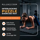 Balancefrom Fitness 48 Sq Ft Interlocking Eva Foam Exercise Mat Tiles  Black