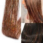 Brown Hair Tinsel 12pcs Clip In Hair Tinsel 20 5 Inch-12pcs Champagne