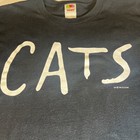 Vtg Cats Musical Shirt Adult Xl Black Broadway 1981 80s Cat Eyes Play
