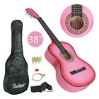 38  Beginners Acoustic Guitar W guitar Case  Strap  Tuner   Pick Steel Strings