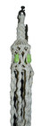 Vtg 1970 s-80 s Handmade Macrame Double Plant Holder 6-1 2ft Long  Ceramic Owls 