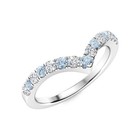 Crown Tiara Ring 2 Mm Round Shape Natural Aquamarine Stackable Chevron Ring