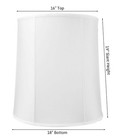 16x18x19 White Shantung Tall Drum Lampshade