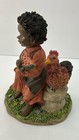 Vintage Black Americana Girl Dog Rooster Watermelon Figurine Resin Country  K5