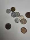 Old Collectible Coins From The World Junk Drawer Lot Silver  In Color