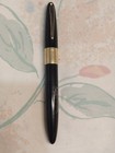 Sheaffer Crest Black Resin Cap   Barrel 14k Gold Fine Nib Fountain Pen