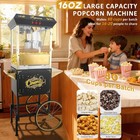 16 Oz Popcorn Cart Machine W 3-switch Control  850w Popcorn Maker Cart For Home