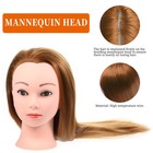 Golden Wig Head Hairdressing Practice Tool Mannequin 24 Cm Long Hair