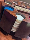 Vintage Bakelite Poker Chips W  Wood Carousel 192 Chips   2 Packs Deck O Decks
