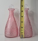 Decorative Glass Bottles 2 Textured Hammered Pink 6 25 hx2 75 w  