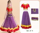 Oridoor Belly Dance Dress Girls Indian Bollywood Halloween Costume  4-piece