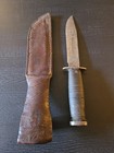 Wwii Kinfolks 6  Blade Army Navy Fighting Knife W  Original Leather Belt Sheath