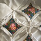 Handmade Quilt Cathedral Window Floral Patchwork White Multicolor 74    C 86   