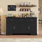 Sideboard Buffet Cabinet 47  W  3 Drawers 4 Doors   Shelves Coffee Bar Storage