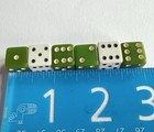 Vintage Bakelite Dice Green   White Set Of 6 Read Description