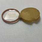Vintage Japan Pocket Magnifying Glass Bakelite Frame And Case Brass Hardware Mcm