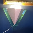 Honsel Post Modern Art Deco Memphis Style Lucite  2  Wall Sconce