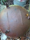 Antique Primitive Metal Kettle Pot With Handles  Brown Rust Patina