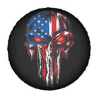 American Flag Skull Patriotic Spare Tire Cover universal Wheel Tire Cover For   