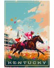 Kentucky Derby Horse Racing Jockey Poster - Vintage Style Art Print