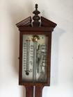 Rare 1800 s English Stick Barometer   Thermometer Wall Weather Station  Working