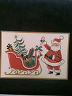 Christmas Hallmark Card Retro Style Cute Santa Claus And His Sleigh Unused env