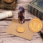 Amethyst Crystal Hexagon Prism Wax Seal Stamp  Detachable Vintage Copper Seal   