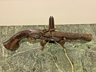 Rare Antique Intricate Crafted Pistol brass Metal wood  Historical- Museum Piece