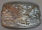 Gold Tone Eagle Belt Buckle Silver Tone Metal Background Vintage Numbered