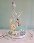 Kids Side Table Lamp  Jungle Animals  Electric Cord - With Switch