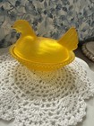 Satin Yellow Hen On Nest Import 4 5   x3 5   