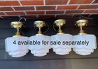 Restored Antique Vtg Art Deco Ceiling Light Skyscraper Schoolhouse Milk Glass 8 