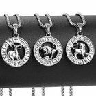 Real Stainless Steel 12 Zodiac Sign Constellation Pendant Necklace Women Men