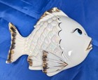 Mcclurg Ceramic Fish   Bubbles 3-pc Wall Hangings Plaques Lusterware Japan 1950s