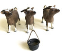 Lot Of 3 Retired Schleich Goat Figurines Brown   White Horned D-73527 W pail