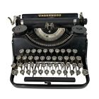 Antique 1936 Underwood Portable 4 Bank Typewriter Model E924075 W Wooden Case