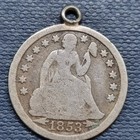 Love Token - 1853 Seated Liberty Dime - Engraved -   E K W   -  93805
