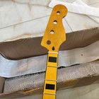 Jazz Bass 4 String Electric Guitar Neck 20 Frets Black Block Inlay 34inch Yellow
